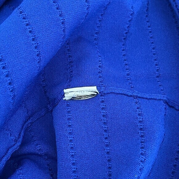 Eliza J Dress Womens XL Royal Blue 3/4 Sleeve Textured Fit-N-Flare Mini Rib Trim - Picture 10 of 13